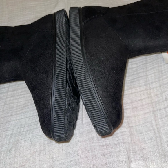 Girl’s Cat & Jack Black/Natalia Tall Shearling Style Boots - size 3 - Picture 6 of 11